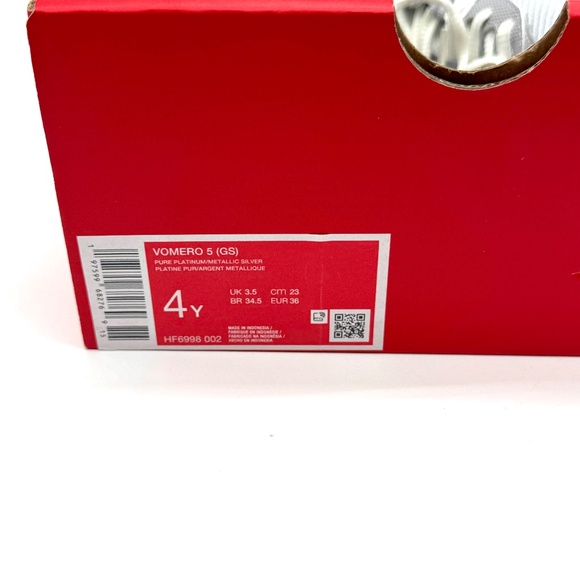 Nike Vomero 5 Platinum Metallic Shoes Sz 4Y / 5.5 W Gray White New HF6998-002 - Picture 10 of 11
